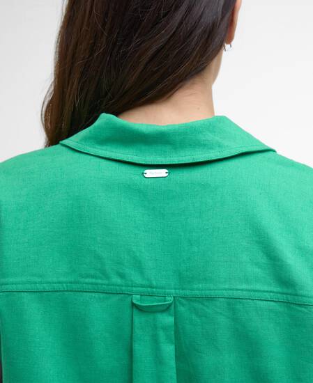 Cecile Relaxed Tunic Shirt Kelly Green