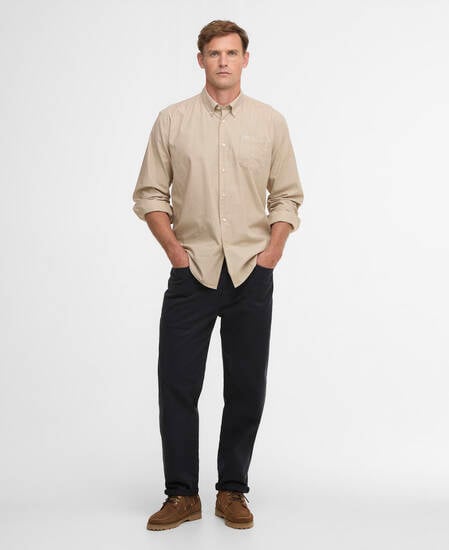 Hemd Finewell Long-Sleeved Tailored Stone