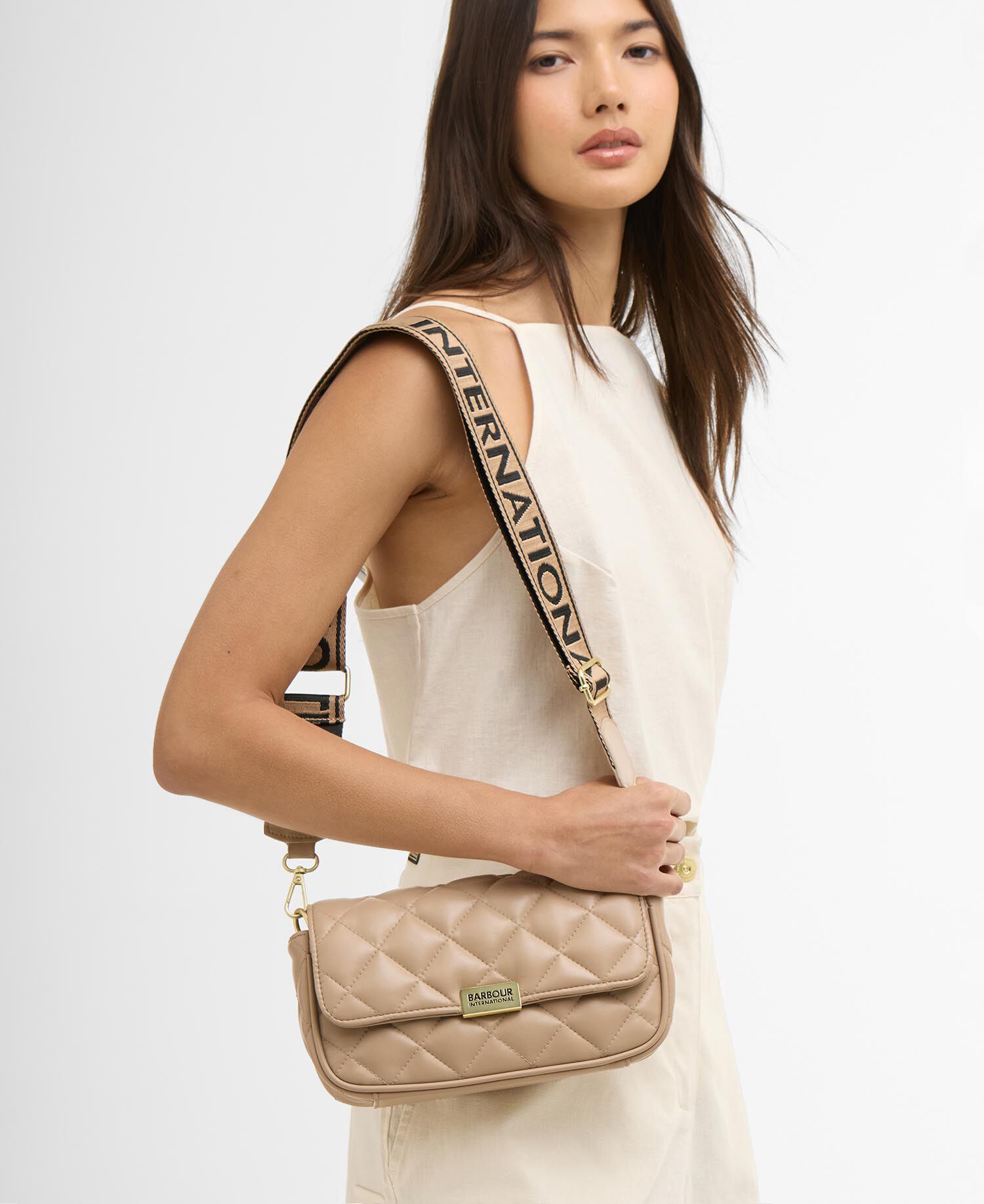 Soft Quilt Mini Soho Crossbody Bag Camel