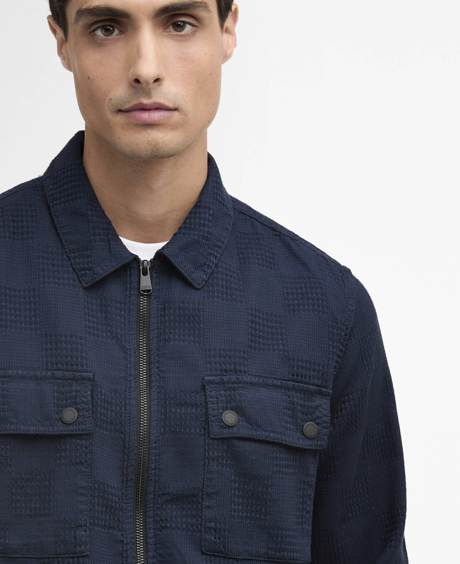 Blackstreak Summer Jacquard Overshirt Navy image number 3