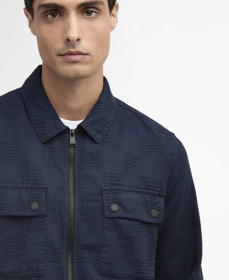 Blackstreak Summer Jacquard Overshirt Navy