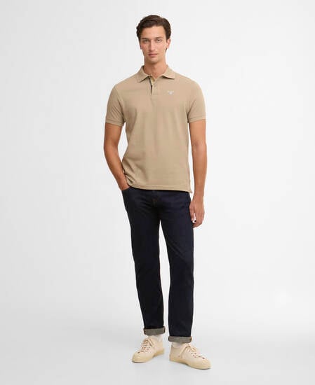 Poloshirt Tartan Pique Washed Stone/Dress