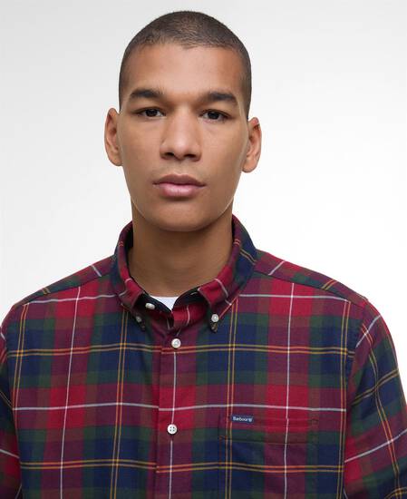 Fortrose Tailored Long-Sleeved Shirt Winterberry Tartan