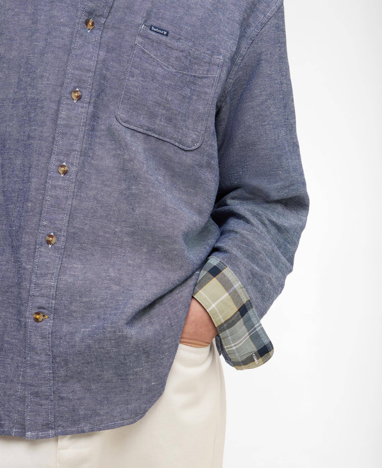 Bradden Linen Blend Relaxed Shirt Indigo image number 4