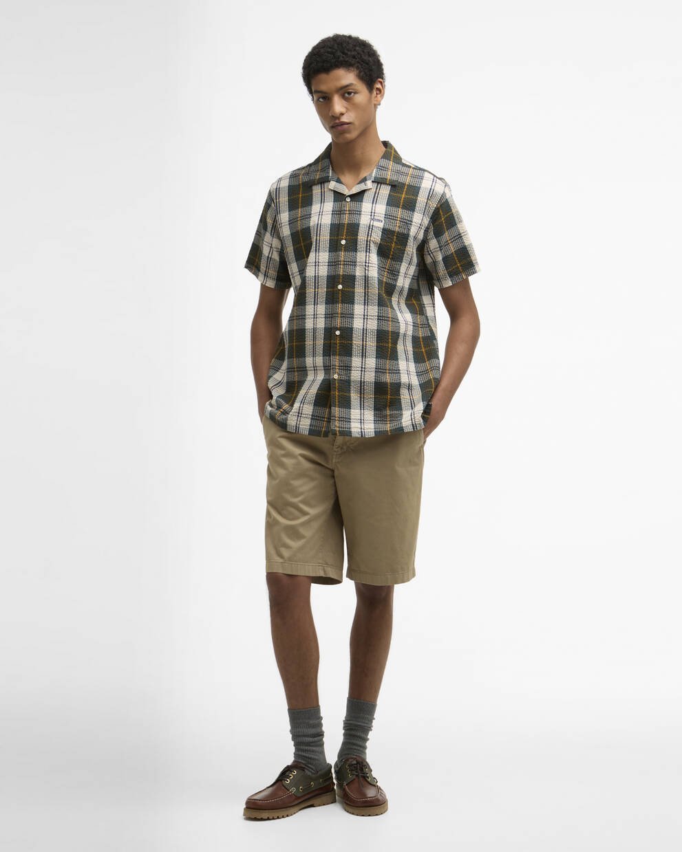 Clyde Short-Sleeved Seersucker Tartan Shirt
