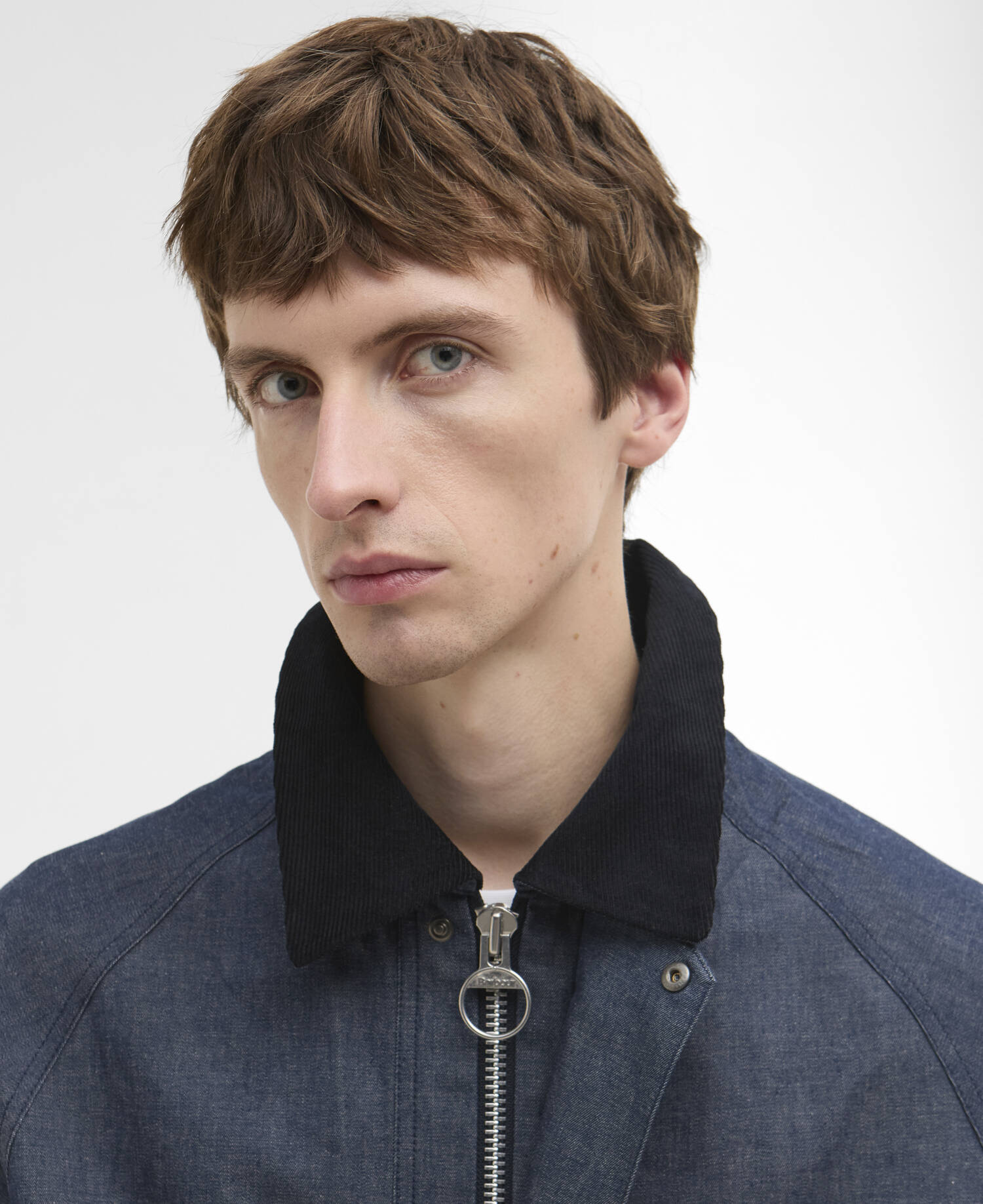 Barbour x ARKET Bebul Dry Wax Denim Jacket Blue Denim image number 3