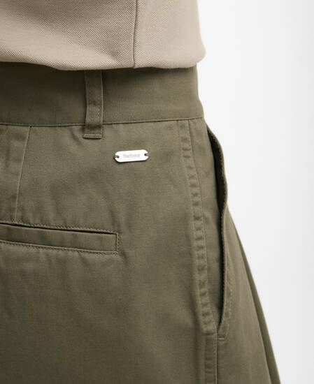 Fern Pleated Shorts Dusky Green