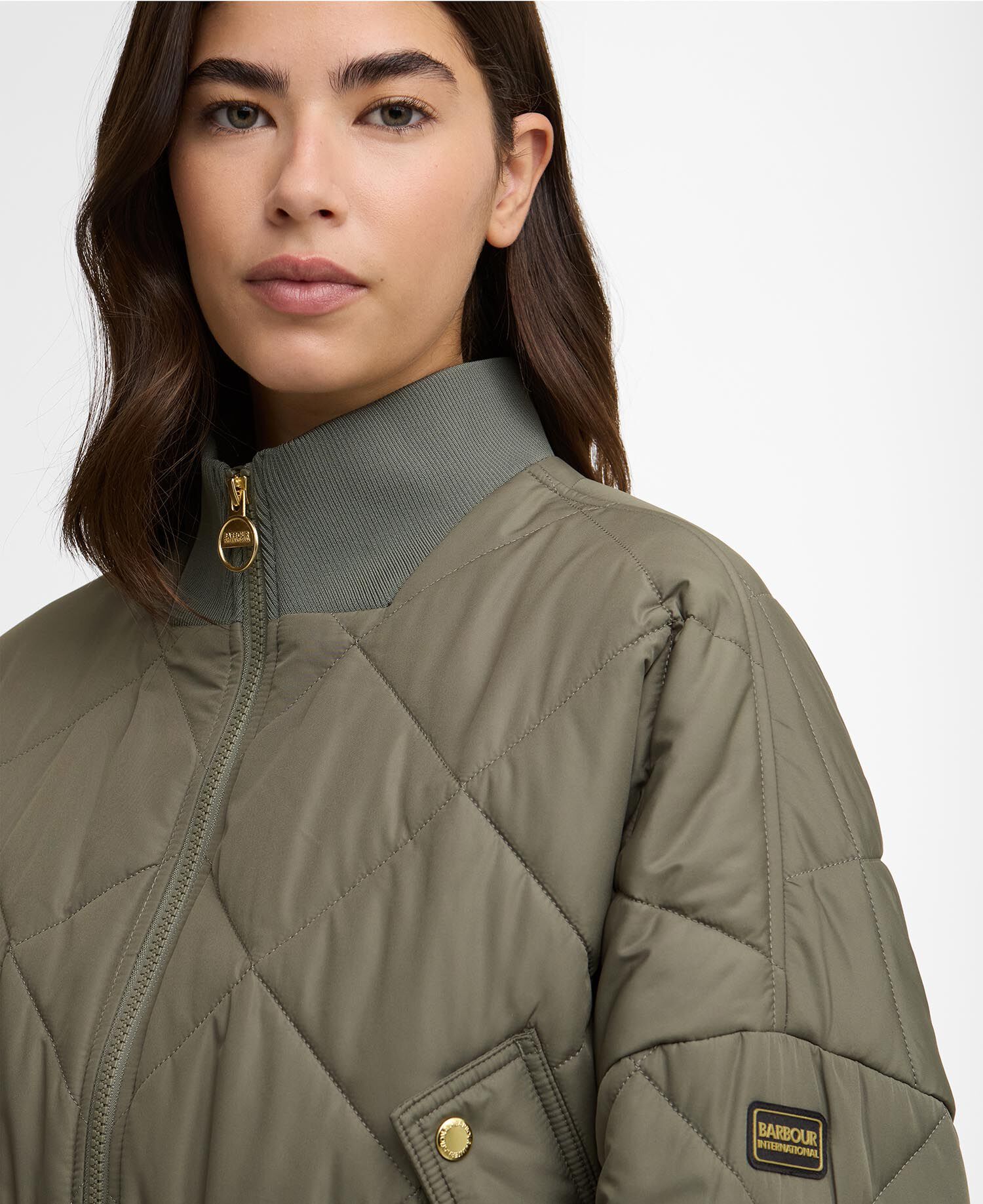 Pagan Quilted Jacket Dusky Khaki