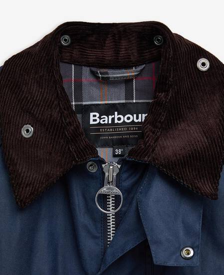 Oversized Beaufort Waxed Jacket Washed Cobalt
