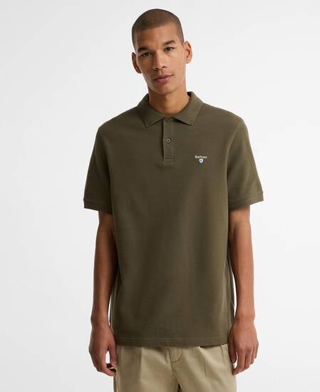 Tartan Pique Polo Shirt Dark Olive/Classic