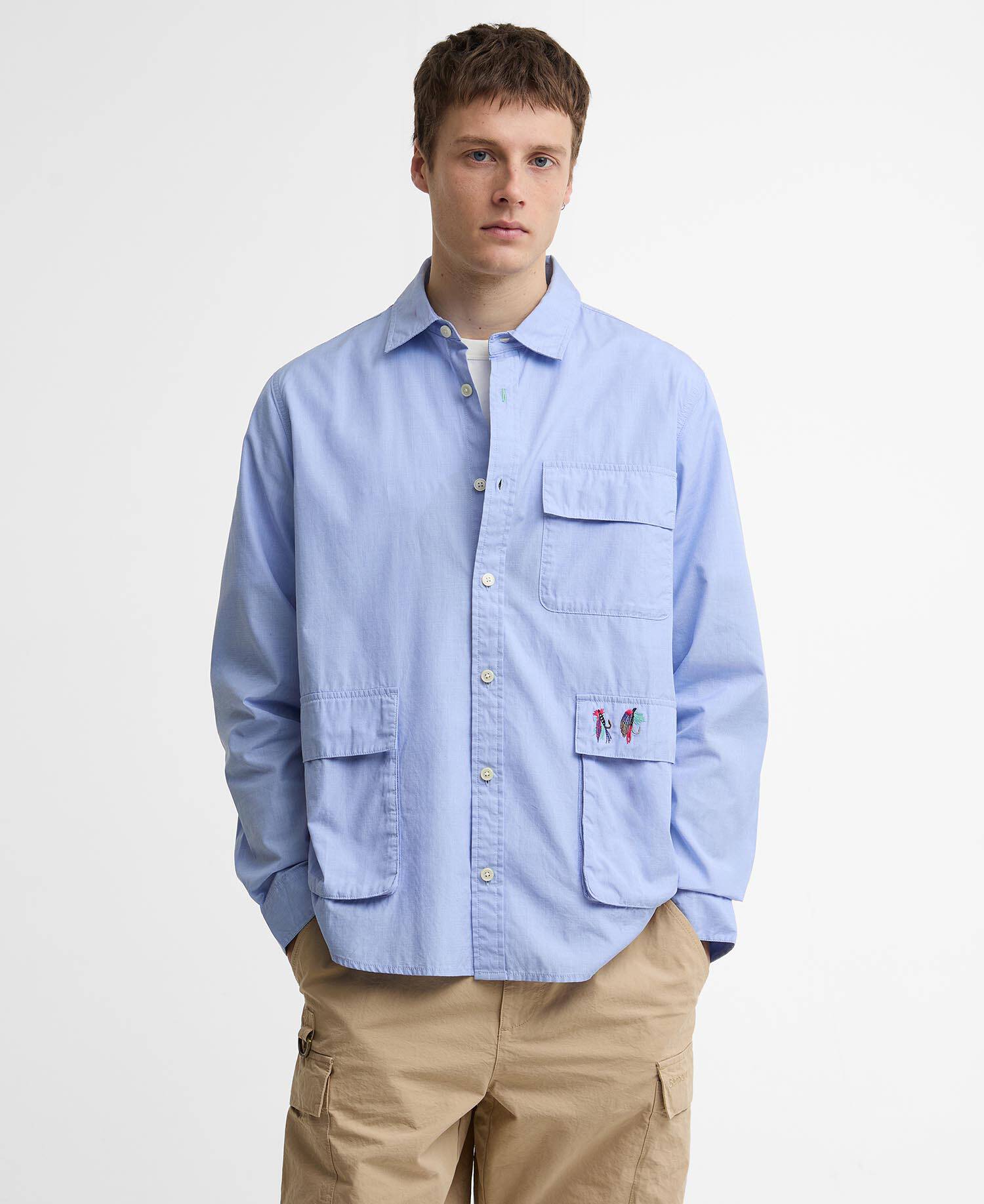 Paul Smith Loves Barbour Swale Shirt Mid Blue image number 0