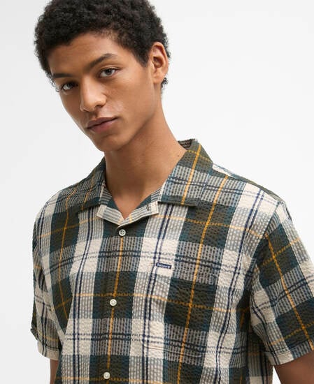 Clyde Short-Sleeved Seersucker Tartan Shirt Ancient Tartan