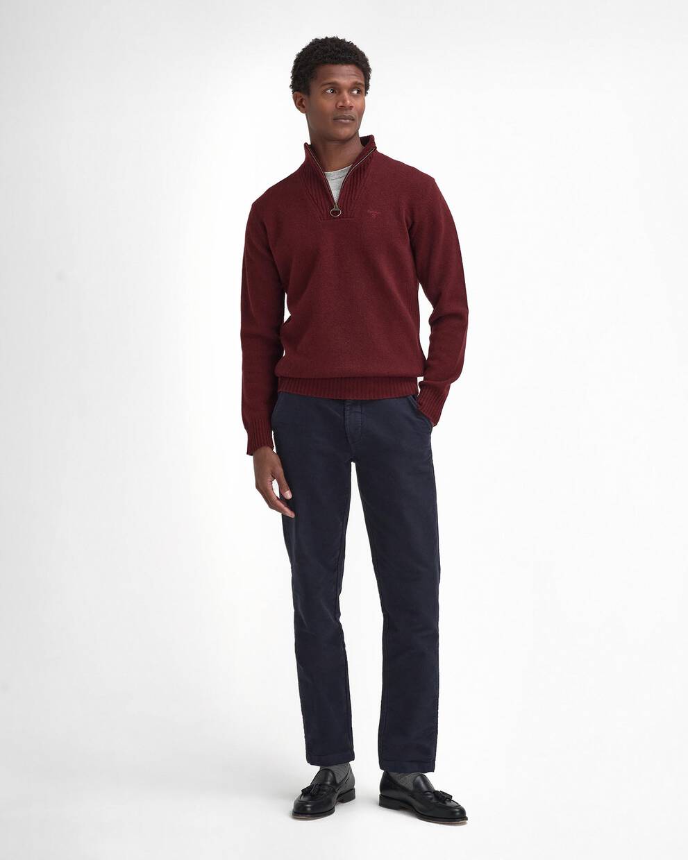 Maglione con mezza zip in lana d'agnello Essential