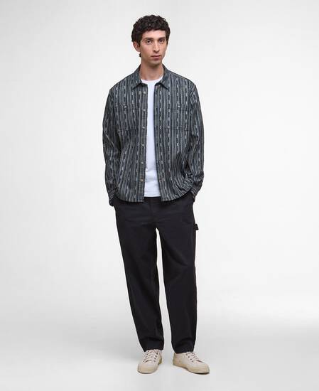 Alston Relaxed Jacquard Shirt Navy Alston Relaxed Jacquard Shirt Navy