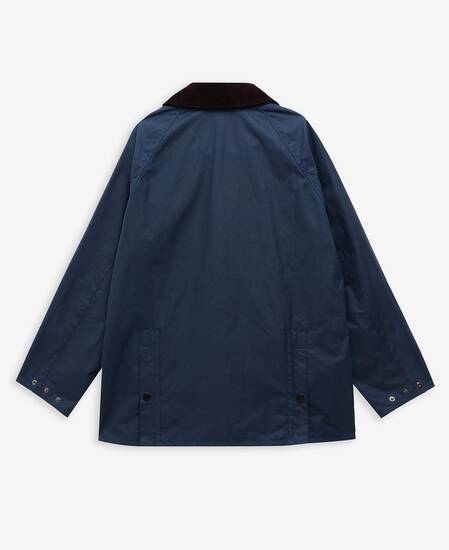 Oversized Bedale Waxed Jacket Washed Cobalt