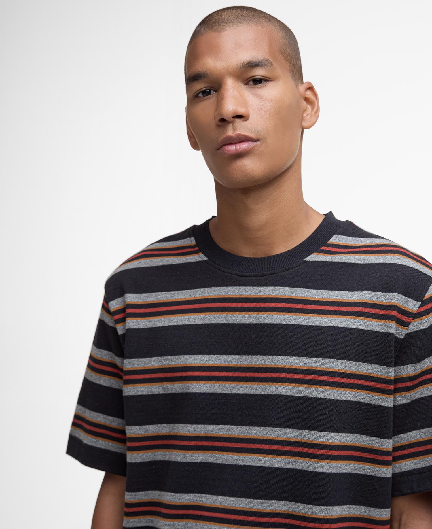 Sandwick Relaxed Striped T-Shirt Black