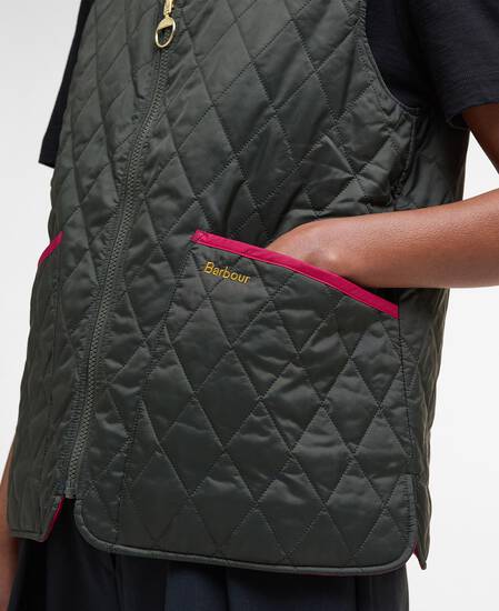 My Barbour Reversible Quilted Liner Sage/Zeni Pink