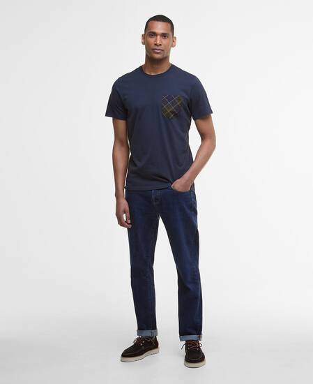 Arnside Tartan Pocket T-Shirt Navy