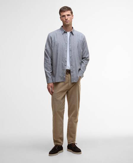 Sealane Relaxed Long-Sleeved Shirt Grey Marl