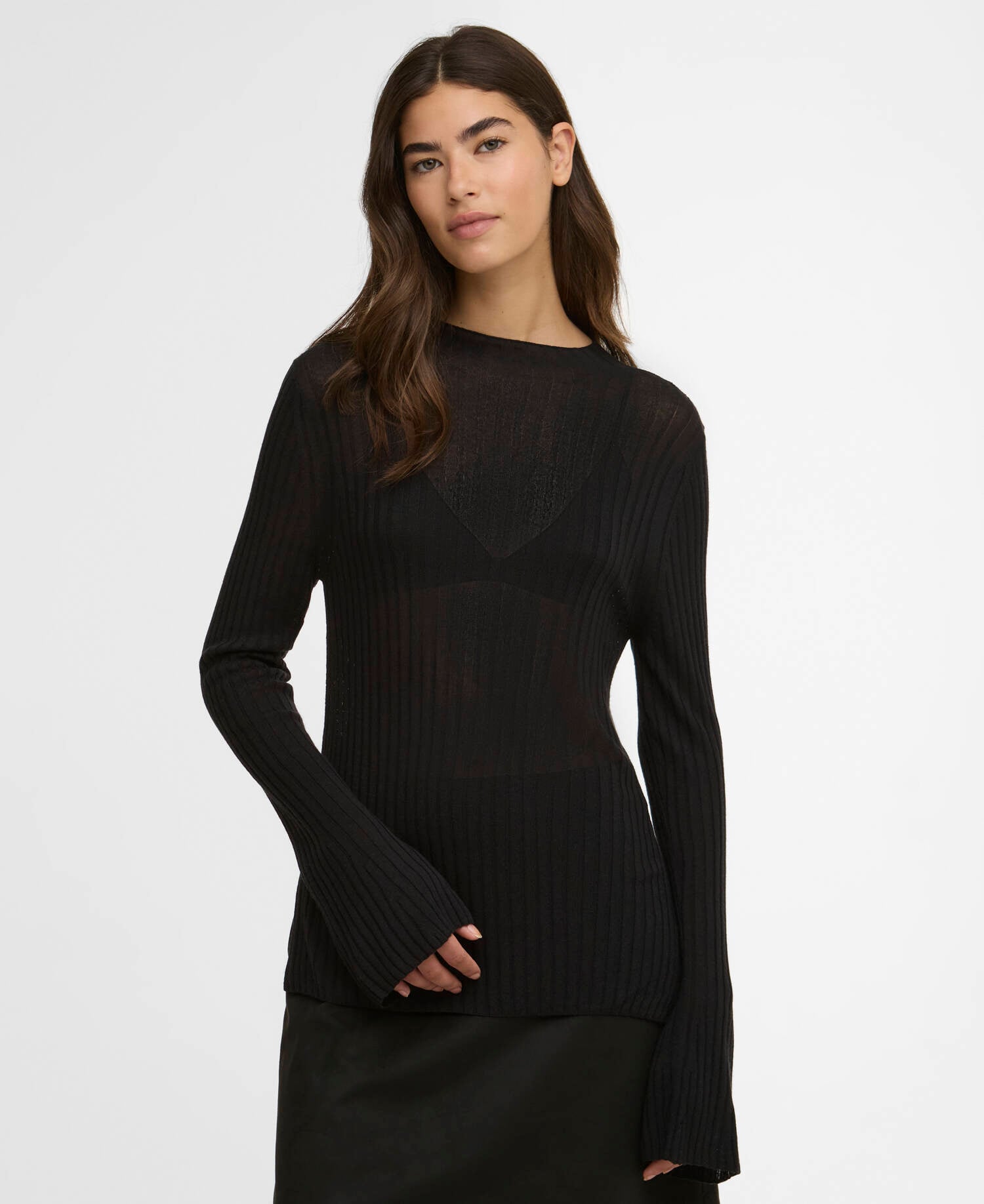 Ozara Ribbed Jumper Black image number 0