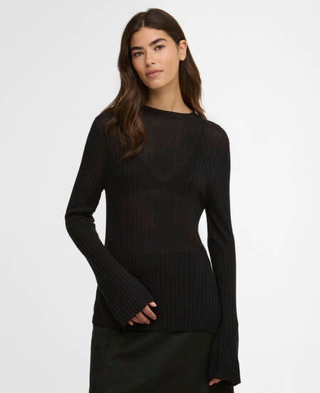 Ozara Ribbed Jumper Black