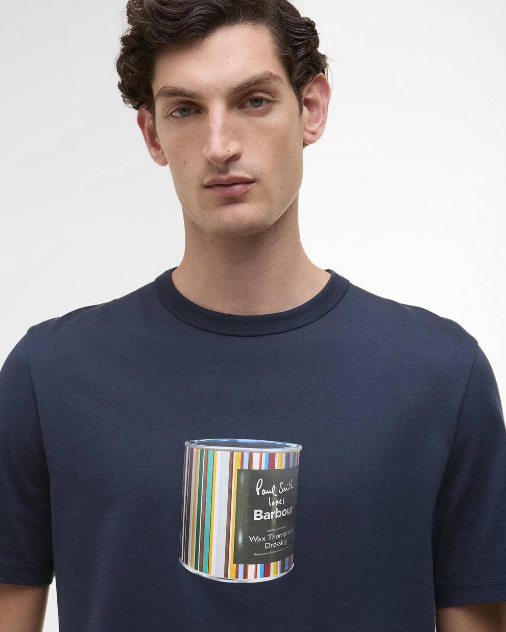 T-shirt con stampa barattolo di cera Paul Smith loves Barbour