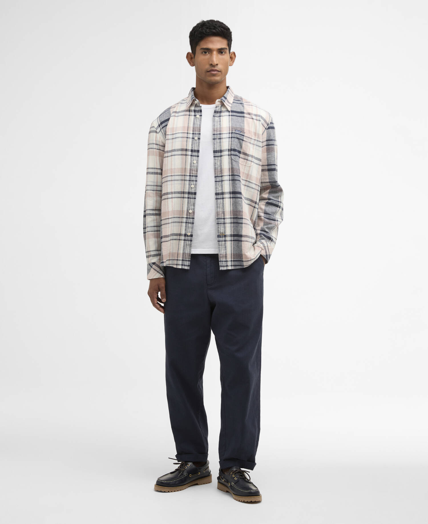 Holwick Checked Long-Sleeved Relaxed Shirt Navy image number 1