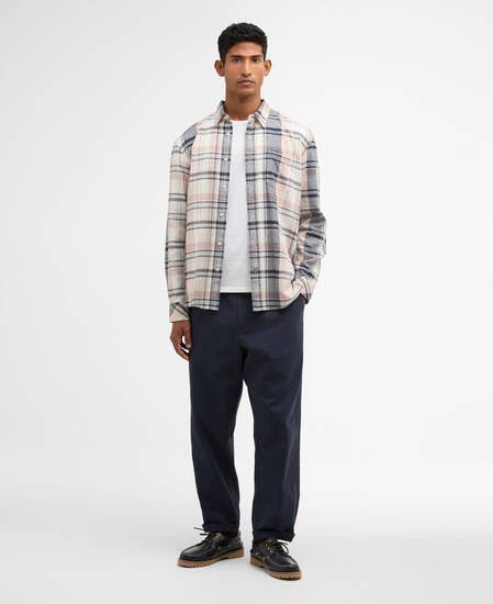 Holwick Checked Long-Sleeved Relaxed Shirt Navy