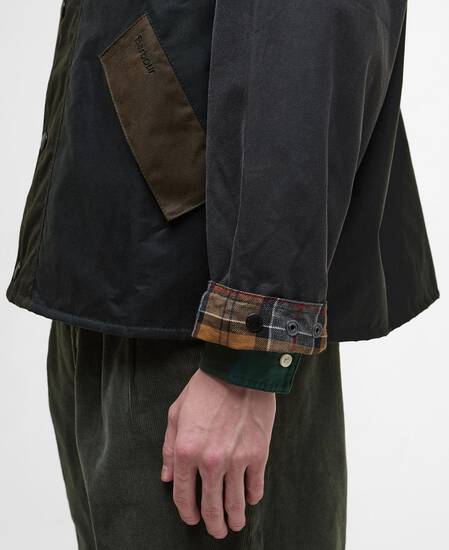 Patchwork Transport Waxed Jacket Sage Multi