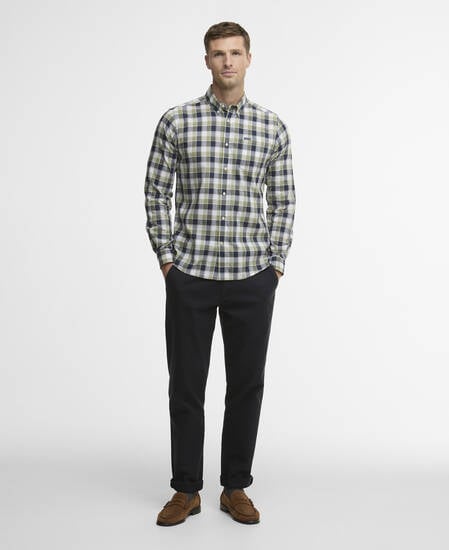 Harwood Gingham Long-Sleeved Tailored Shirt Olive