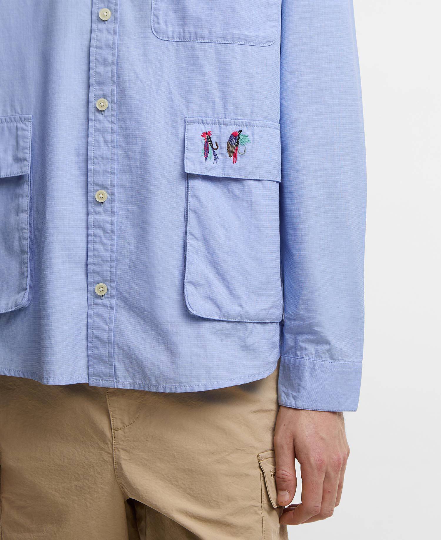 Paul Smith Loves Barbour Swale Shirt Mid Blue image number 4