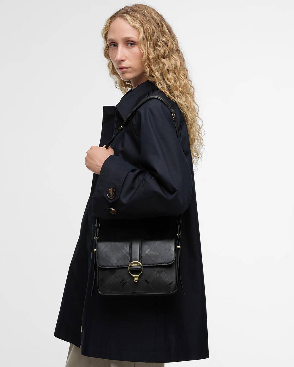 Rosa Deboss Leather Crossbody Bag