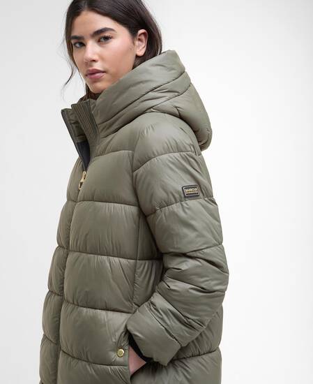 Olivios Longline Puffer Jacket Dusky Khaki