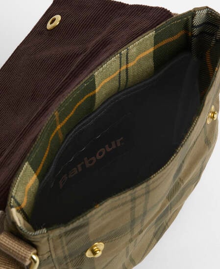 Transport Crossbody Bag Dusky Green Tartan