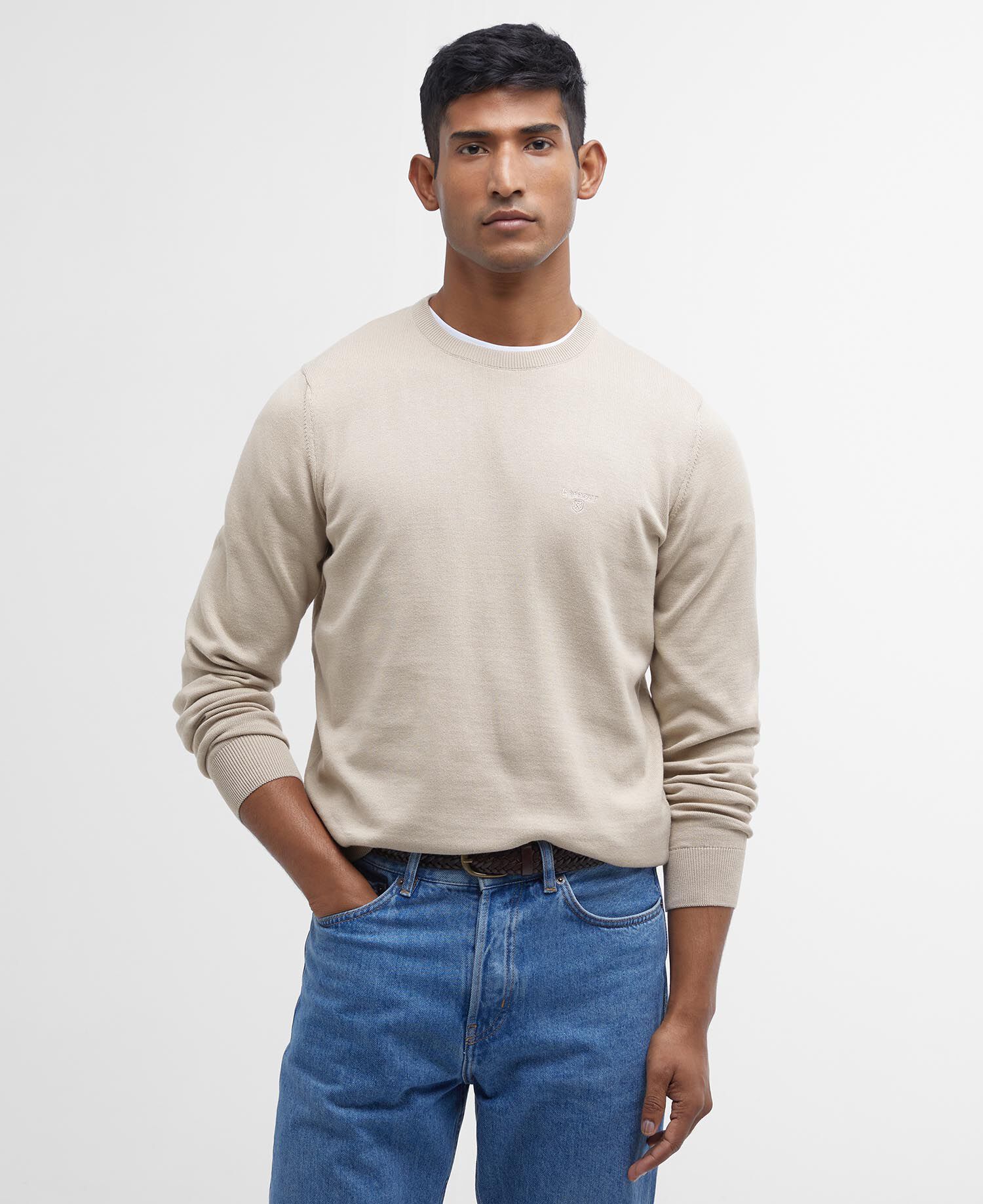 Pima Cotton Crew Neck Jumper Mist