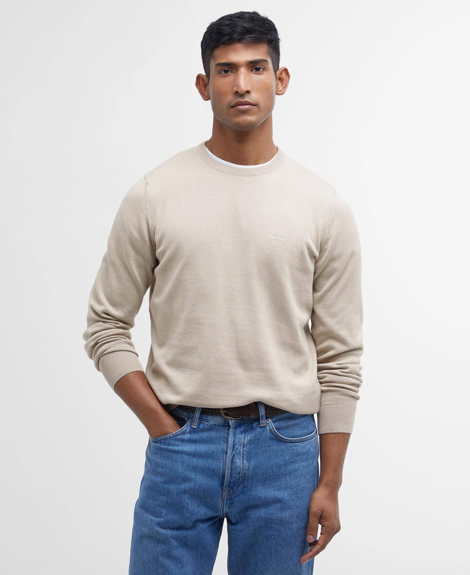 Pima Cotton Crew Neck Jumper Mist image number 0