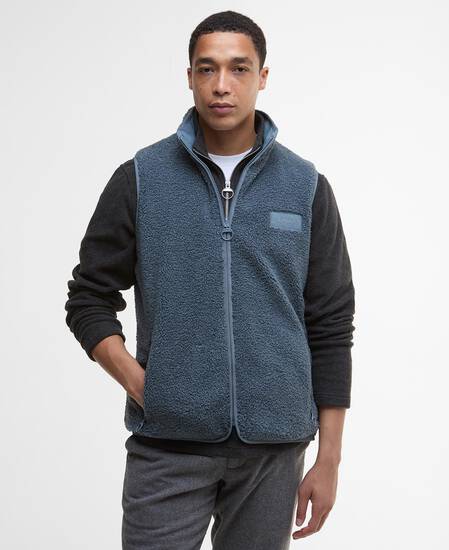 Reversible Fleece Gilet Blue Stone