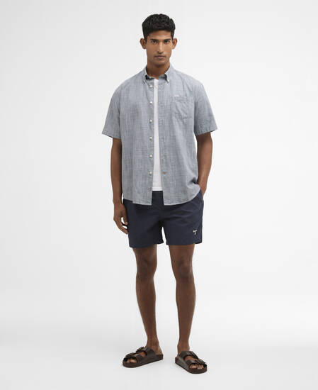 Water Reactive Tartan Swim Short Navy