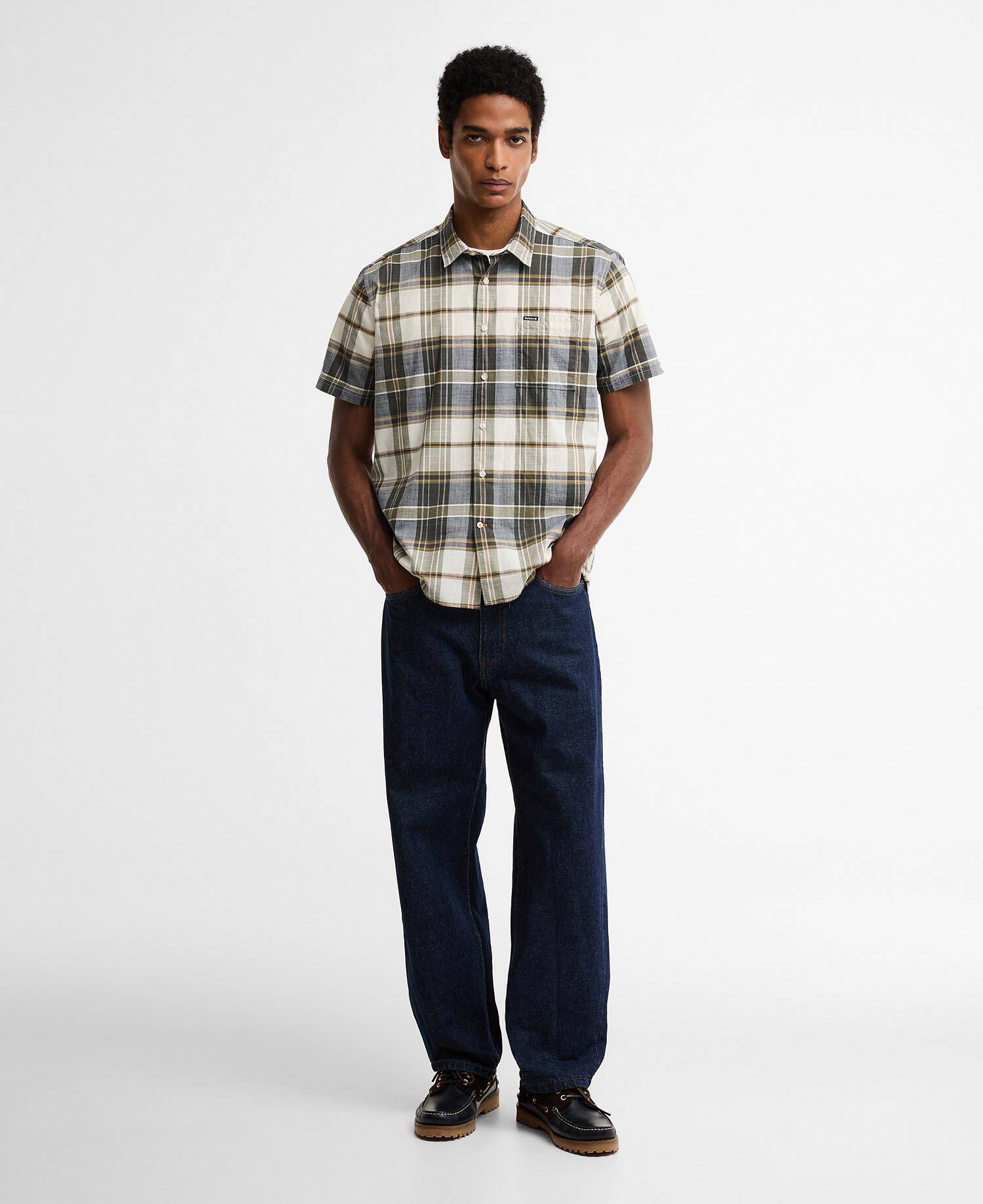 Grassbeach Check Short-Sleeved Shirt Whisper White image number 1
