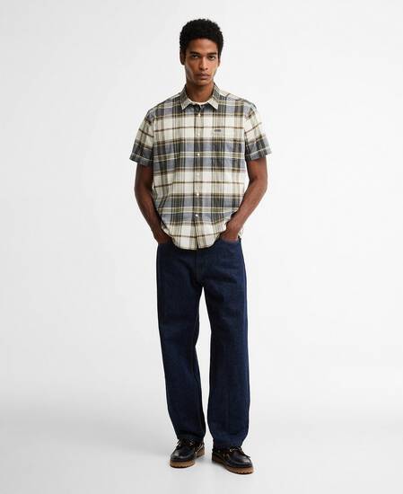 Grassbeach Check Short-Sleeved Shirt Whisper White