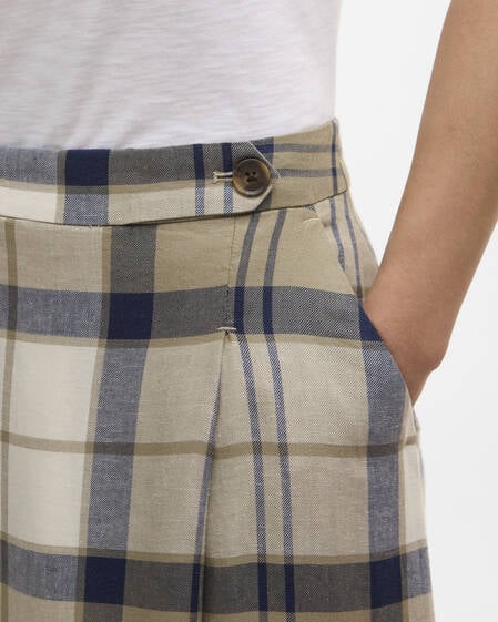 Ballina Midi Skirt Dress Navy Tartan