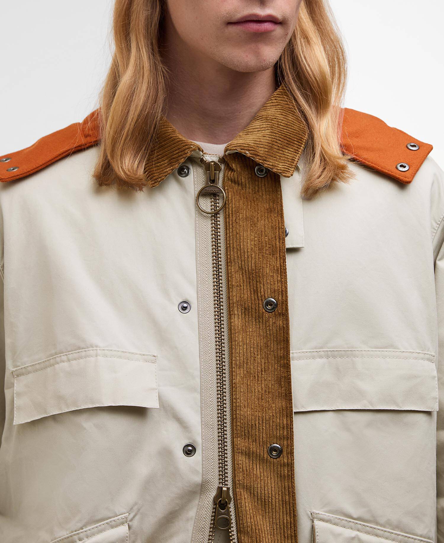 Barbour x Kaptain Sunshine Oversized Bedale Casual Field Coat Clay image number 3