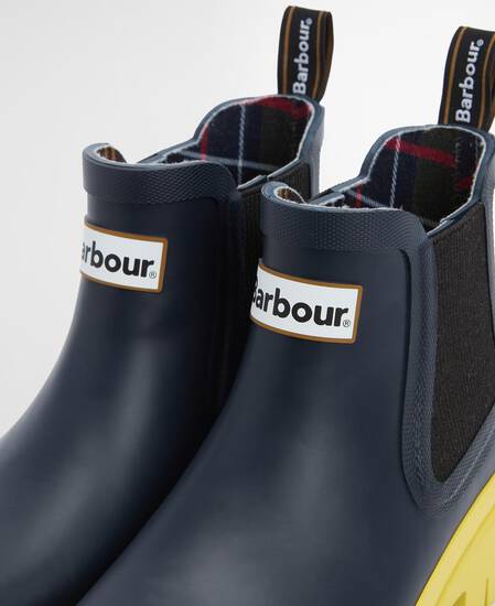 Halton Ankle Wellingtons Navy/Glo Chartruse