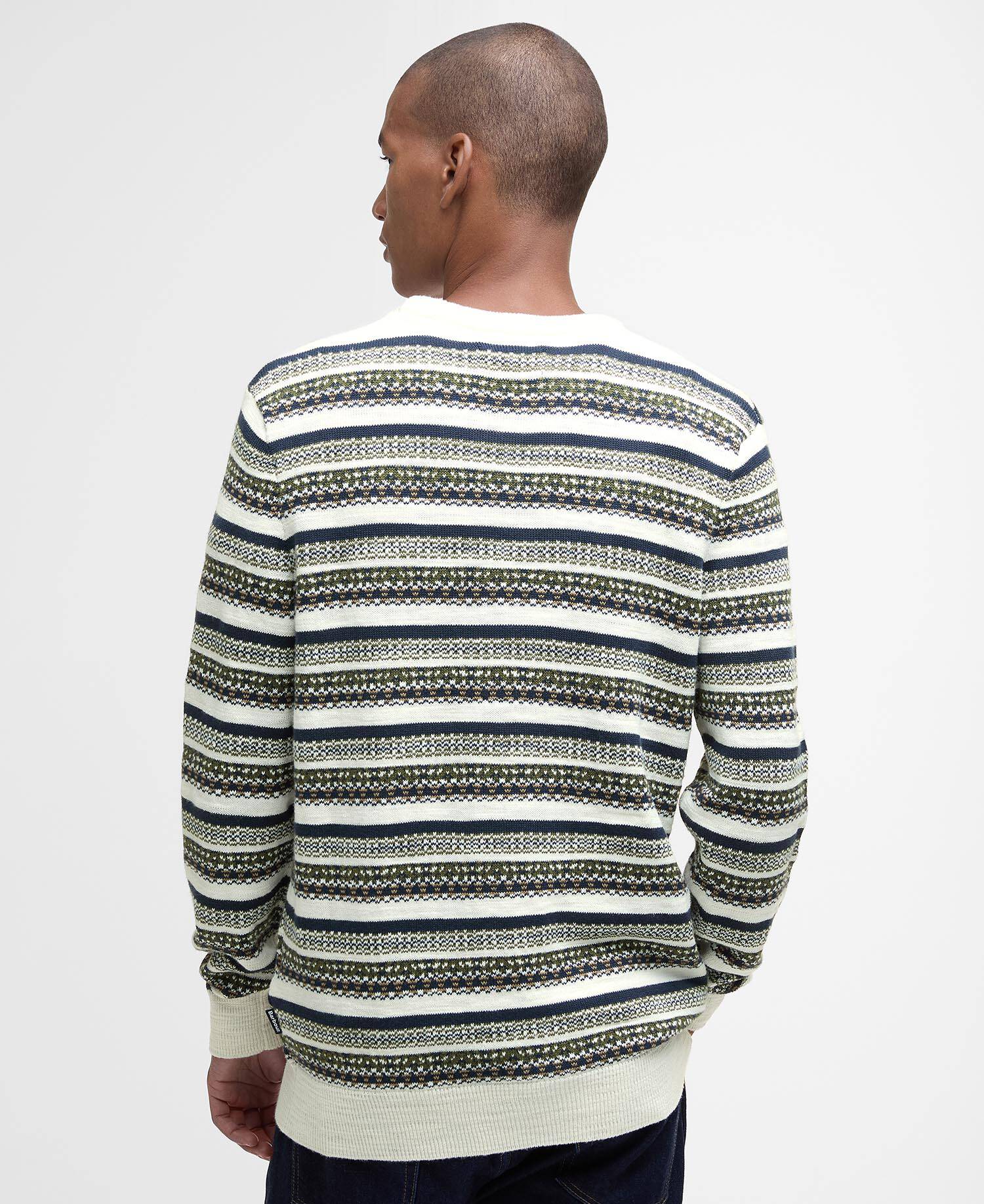 Topcliffe Fairisle Crew Neck Sweater Whisper White image number 2