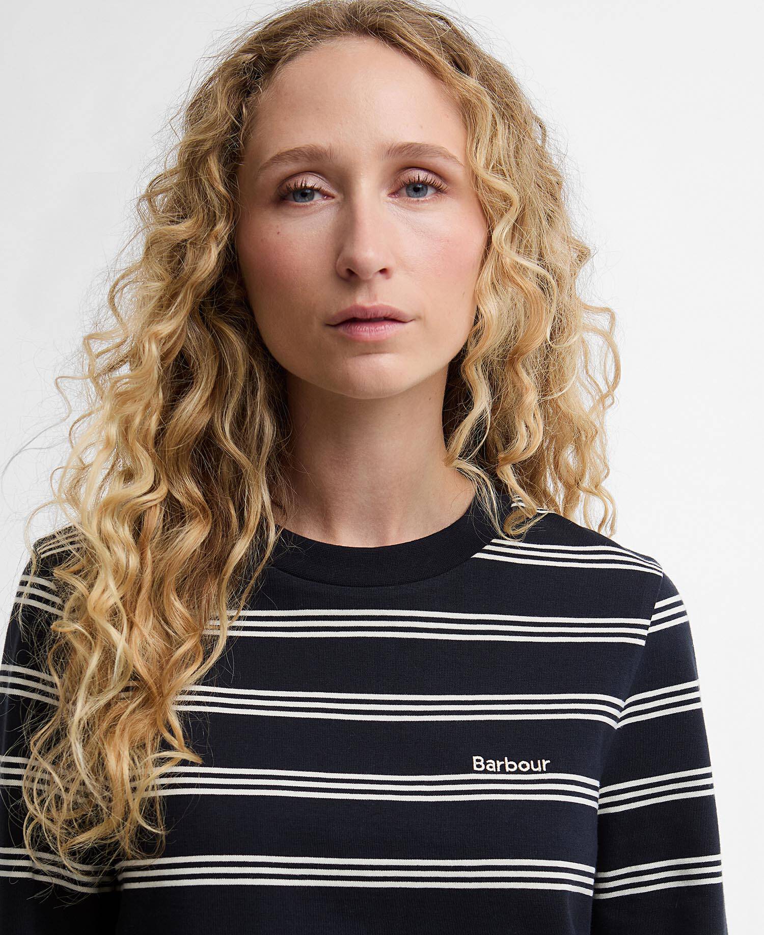 Dartmoor Striped Long-Sleeved T-Shirt Dark Navy/Original Ecru Stripe image number 3