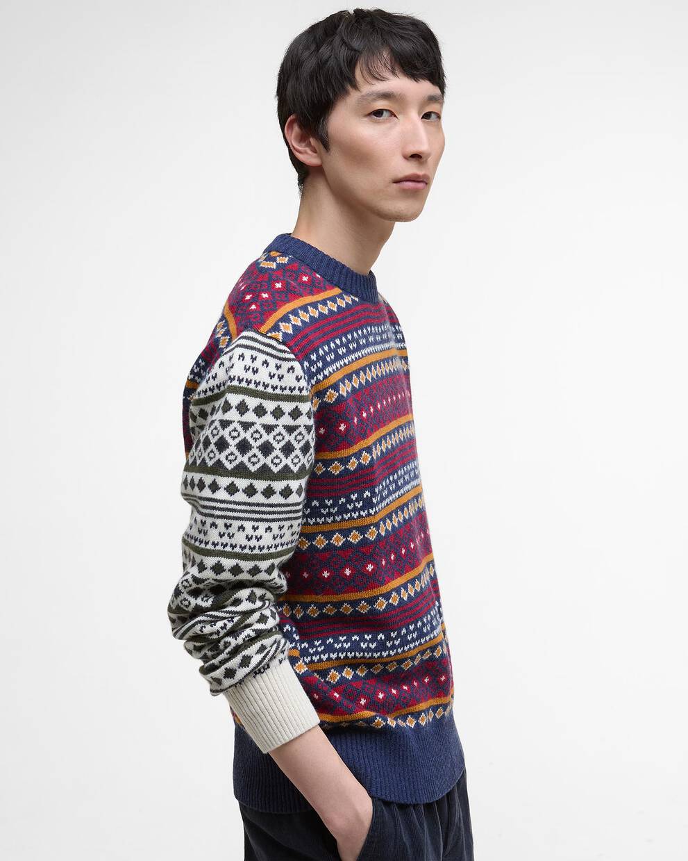 Patchwork Fair Isle Crew Neck Jumper