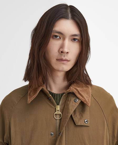 Peached Oversized Bedale Casual Jacket Dark Sand