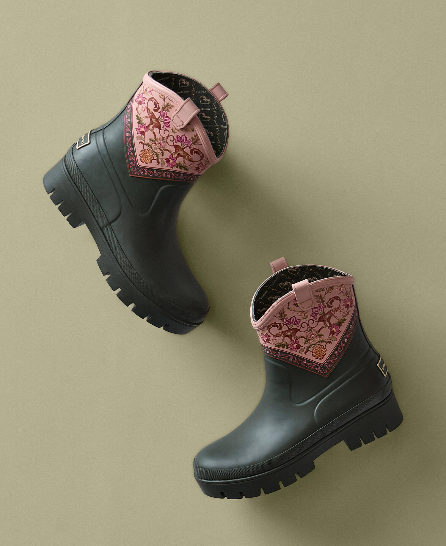 Barbour FARM Rio Thais Ankle Wellingtons Tropical  Print image number 0