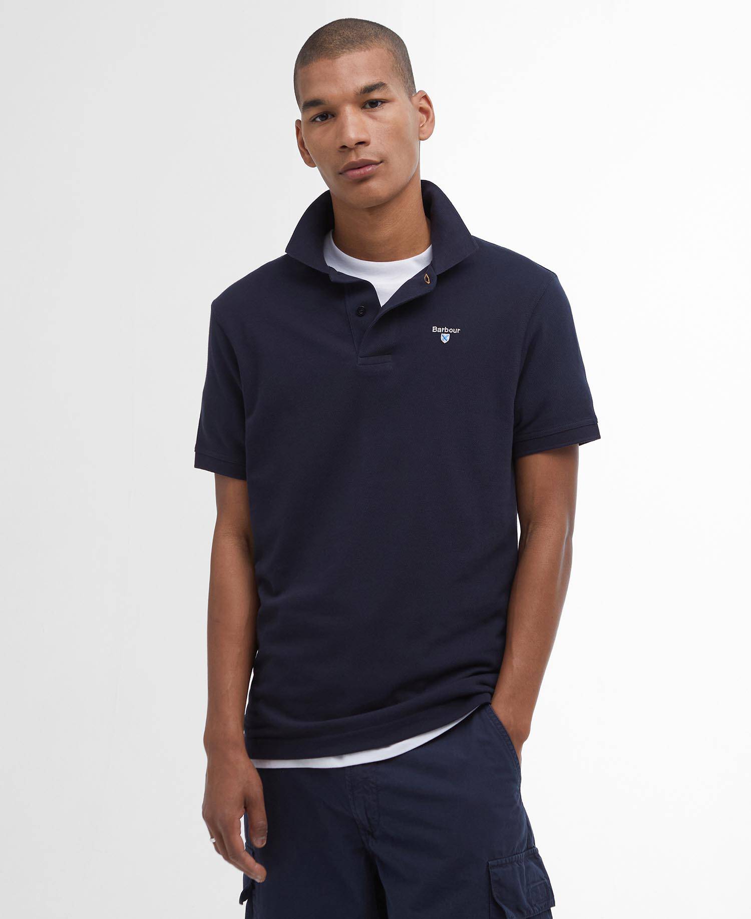 Sports Short-Sleeved Polo Shirt New Navy image number 0