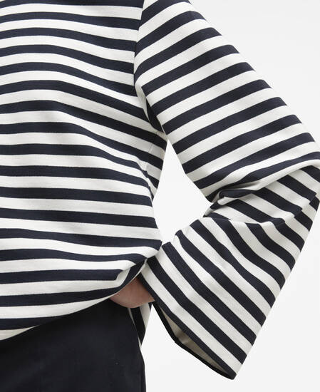 Sweatshirt Layla Cloud/Dark Navy Stripe
